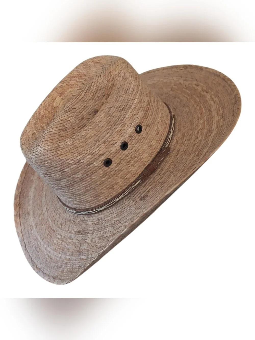 Atwood Straw Cowboy Hat Western 6 3/8 Hereford Low Crown Long Oval Mexico